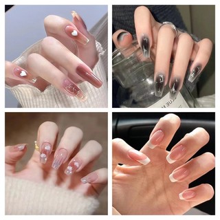 Set 24 móng tay giả nhiều màu sắc có thể tái sử dụng móng giả móng giả dài
