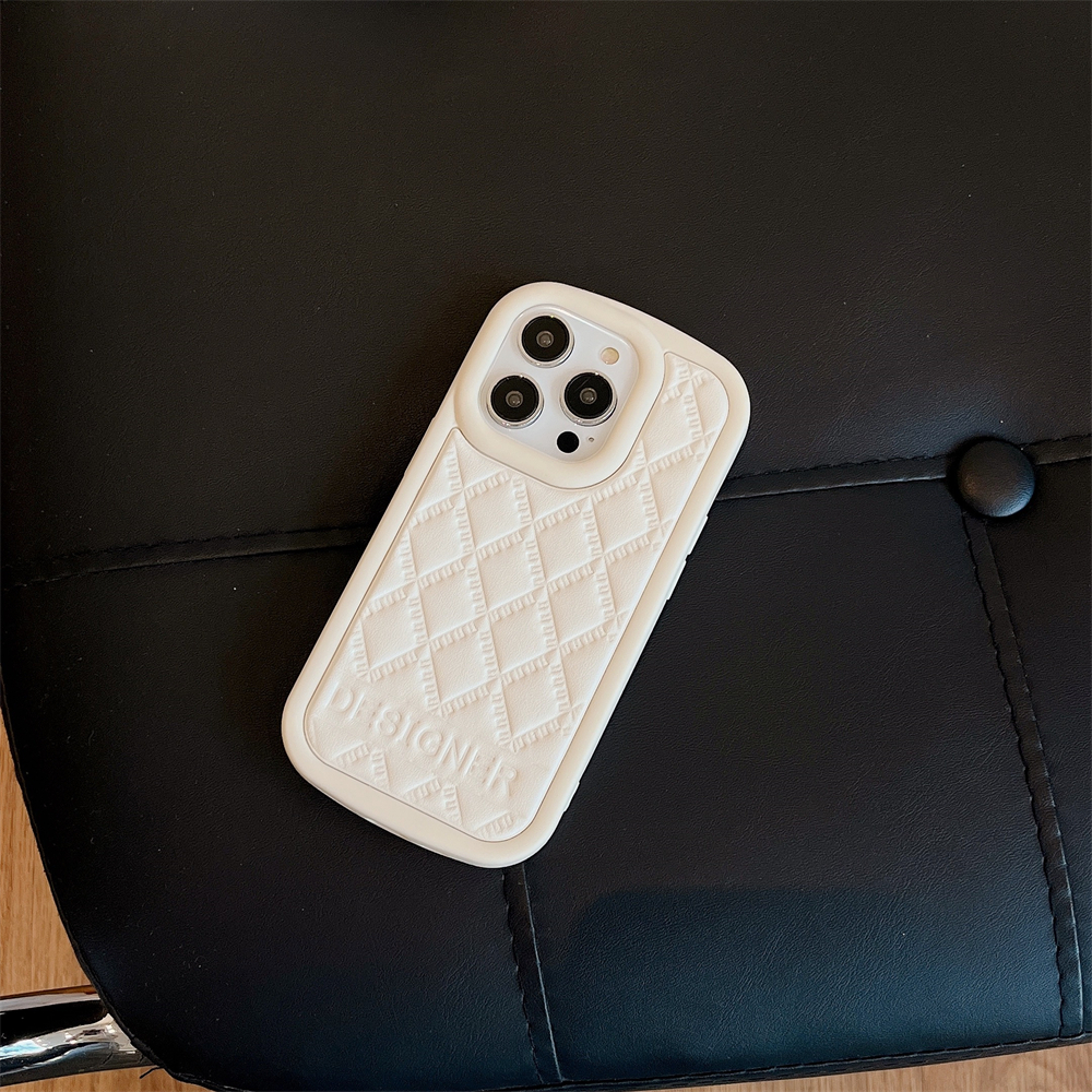 Bao Da Điện Thoại Mềm Màu Trơn Họa Tiết Hình Thoi Cho iphone 15 11 12 13 14 pro max i15 Ốp