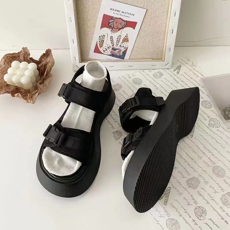 Giày Sandal Đế Xuồng Dày Thoải Mái Thời Trang Mùa Xuân