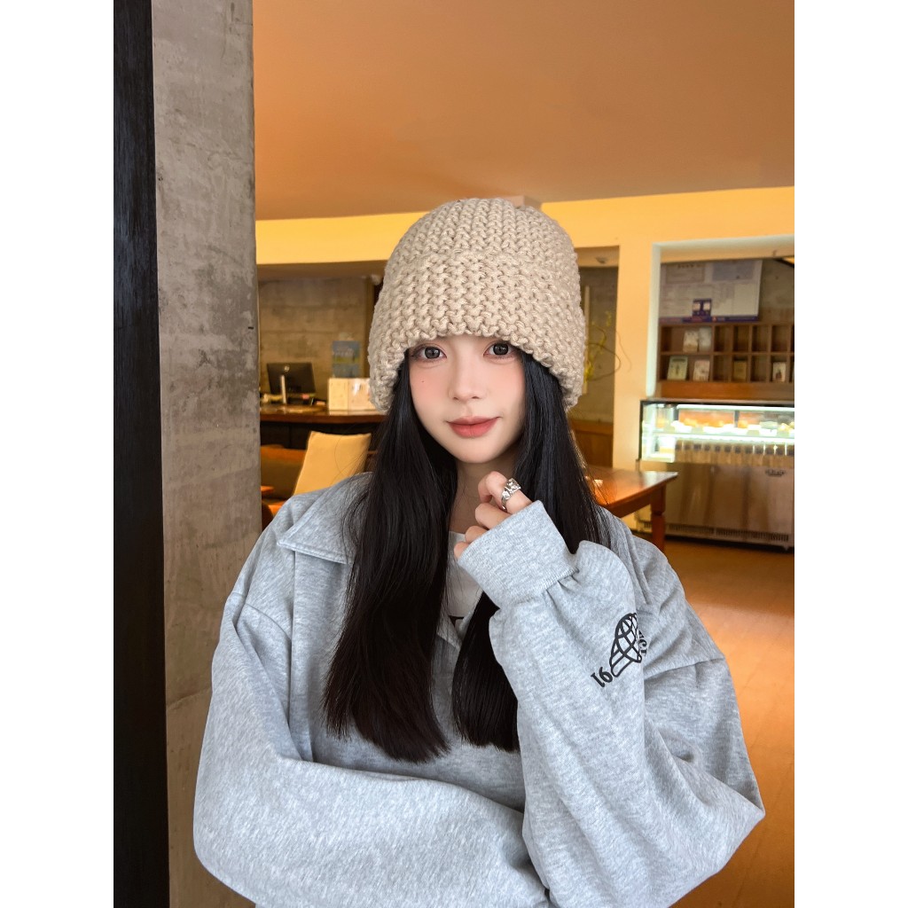 Mới Mũ Len Dệt Kim Dày Dặn Màu Trơn Phong Cách Hàn Quốc Thời Trang Mùa Thu Cho Nam Và Nữ