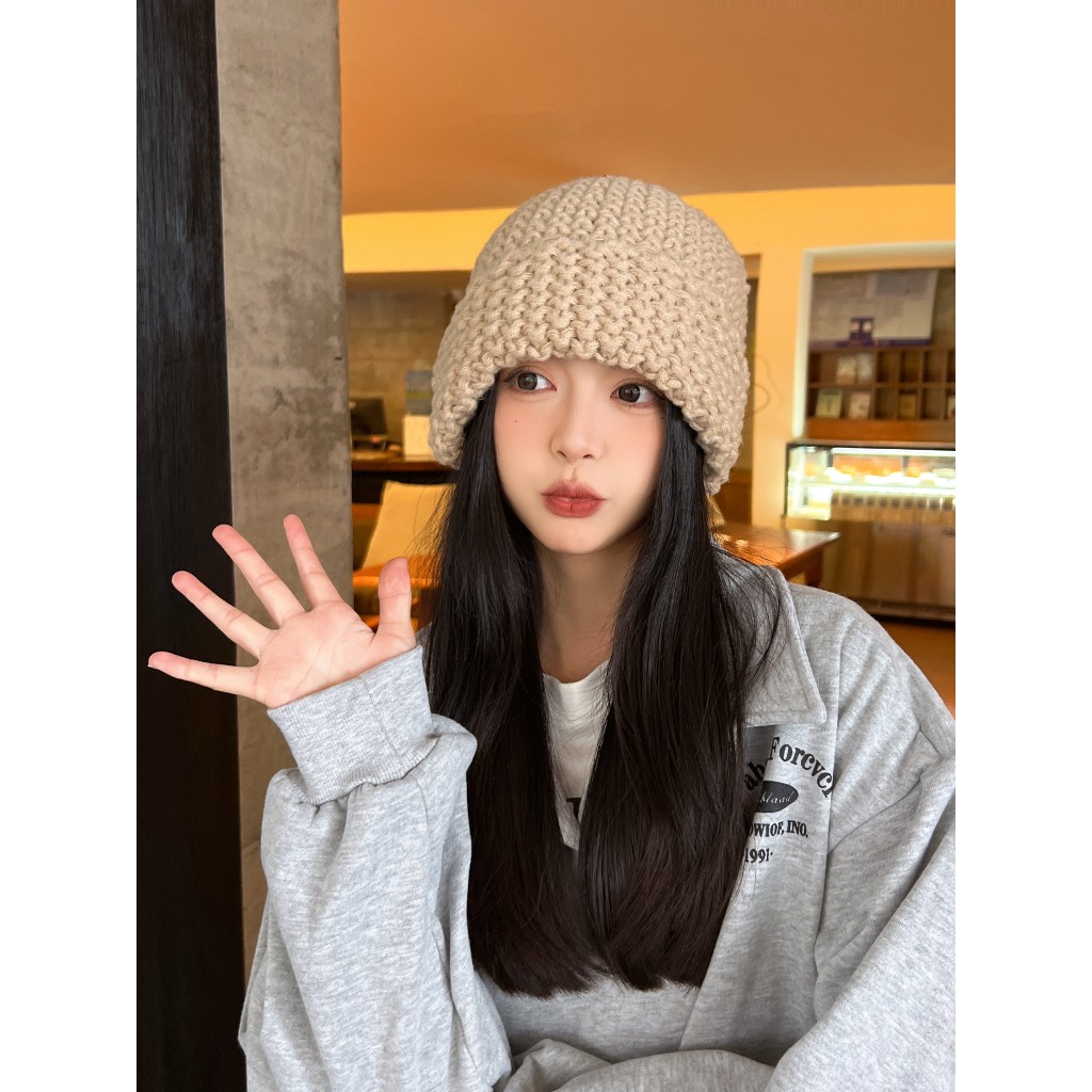 Mới Mũ Len Dệt Kim Dày Dặn Màu Trơn Phong Cách Hàn Quốc Thời Trang Mùa Thu Cho Nam Và Nữ