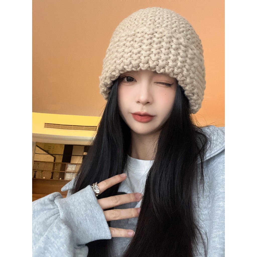 Mới Mũ Len Dệt Kim Dày Dặn Màu Trơn Phong Cách Hàn Quốc Thời Trang Mùa Thu Cho Nam Và Nữ