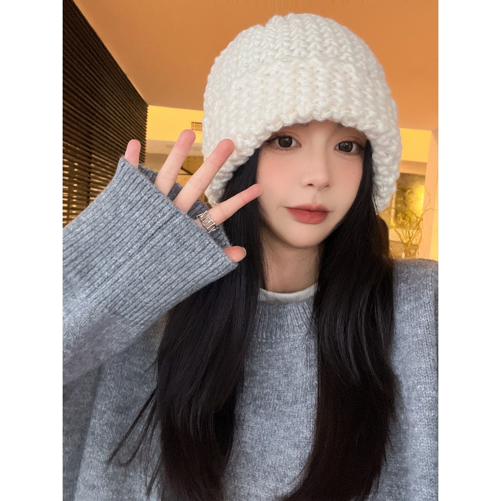Mới Mũ Len Dệt Kim Dày Dặn Màu Trơn Phong Cách Hàn Quốc Thời Trang Mùa Thu Cho Nam Và Nữ
