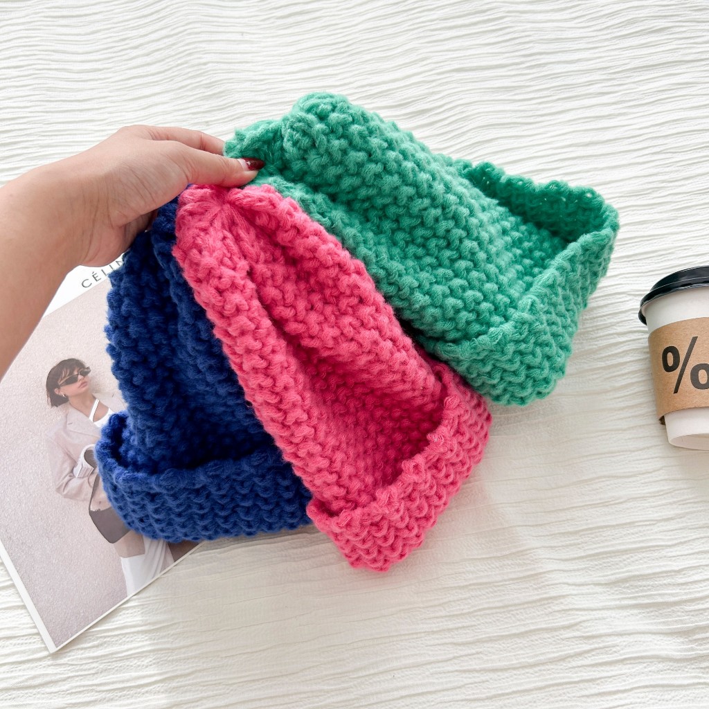 Mới Mũ Len Dệt Kim Dày Dặn Màu Trơn Phong Cách Hàn Quốc Thời Trang Mùa Thu Cho Nam Và Nữ