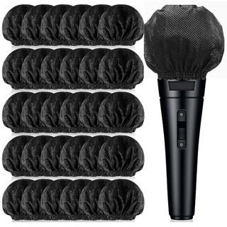Cặp vỏ bọc micro dùng một lần bằng vải không dệt dày dặn màu đen có thể kéo dài và co giãn phù hợp với hầu hết mic cầm tay