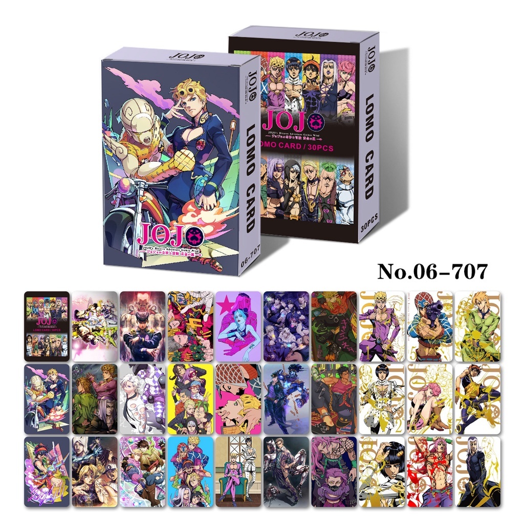 Hộp 30thẻ ảnh Lomo in hình nhân vật Demon Slayer JOJO