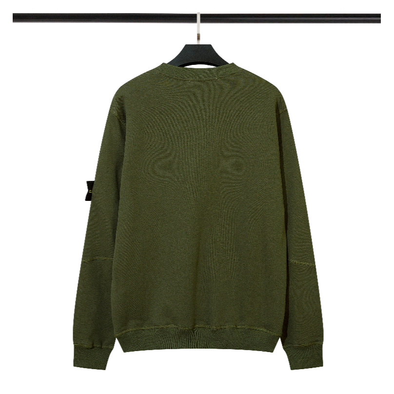 Áo Sweater cotton 320g Cổ Tròn Có Túi Khóa Kéo Phong Cách Đường Phố Cho Nam Nữ S-d