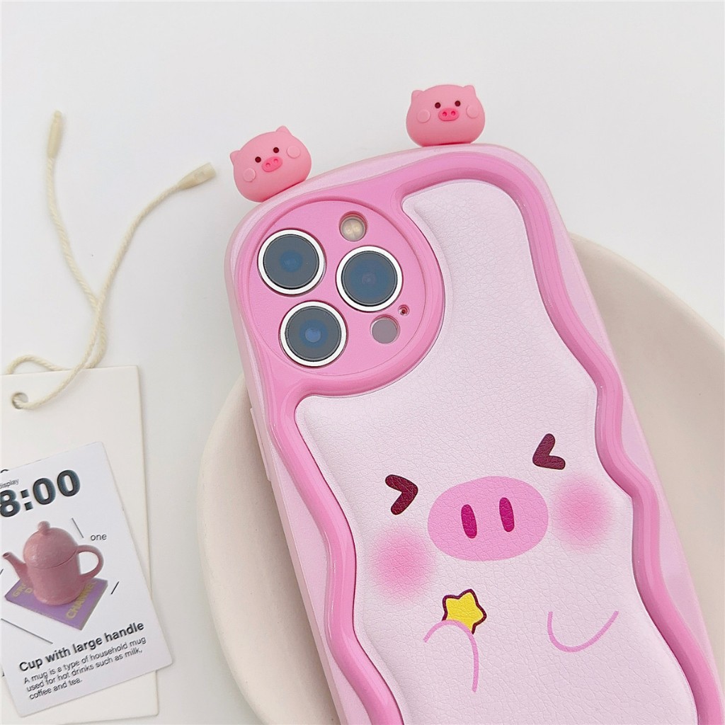 Dễ Thương Ốp Điện Thoại Silicon Dẻo In Hình Heo Con Đáng Yêu Cho iphone 11 12 13 14 15 pro max