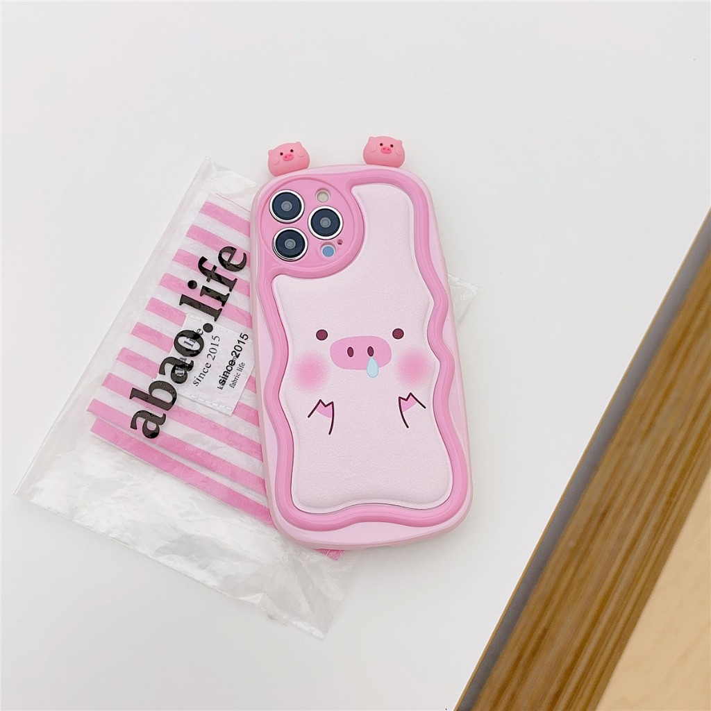 Dễ Thương Ốp Điện Thoại Silicon Dẻo In Hình Heo Con Đáng Yêu Cho iphone 11 12 13 14 15 pro max