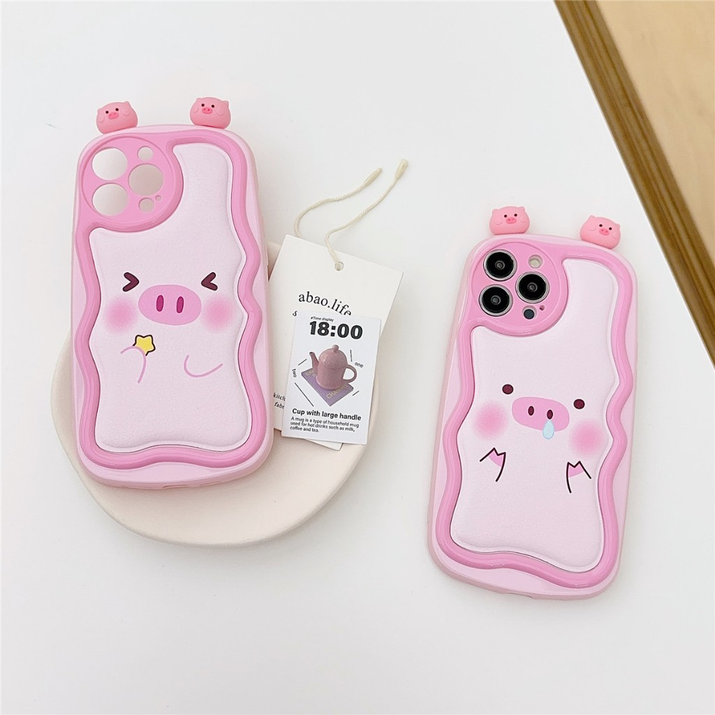 Dễ Thương Ốp Điện Thoại Silicon Dẻo In Hình Heo Con Đáng Yêu Cho iphone 11 12 13 14 15 pro max