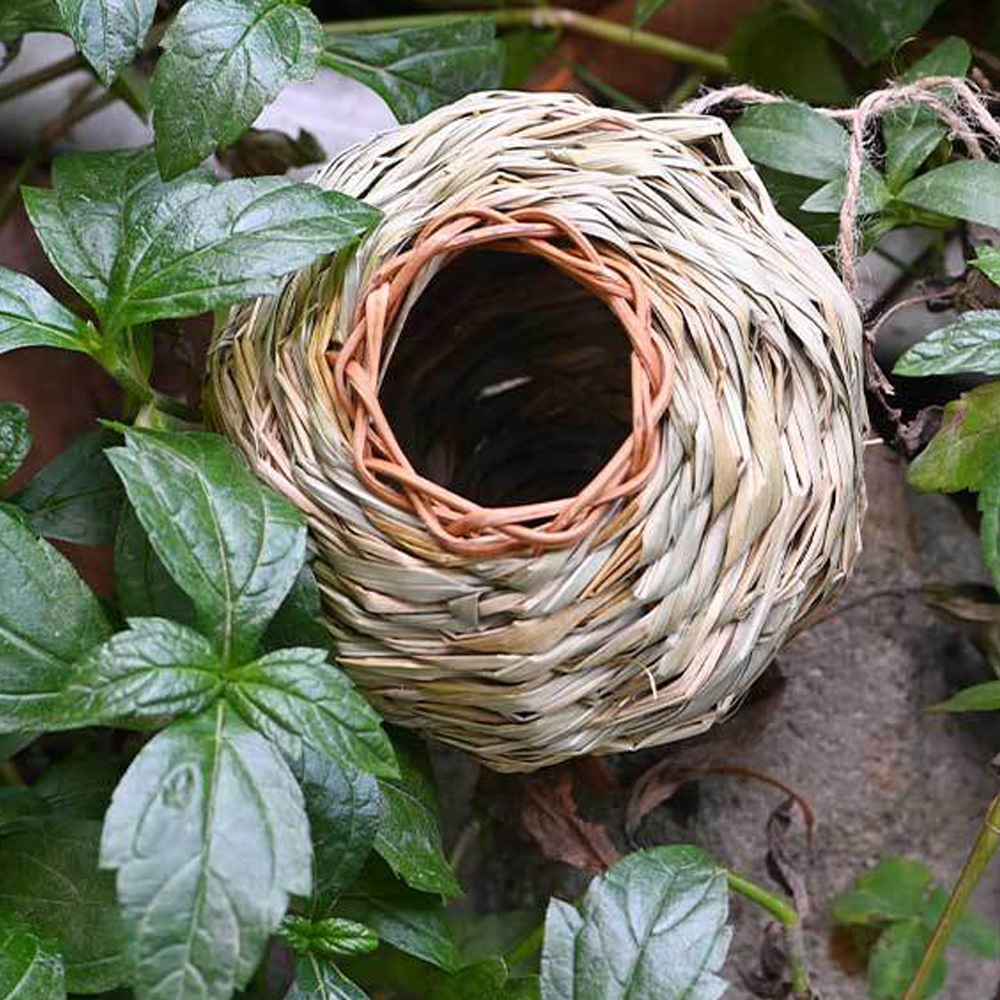 Tổ Chim Bằng Rơm Đan Dùng Trang Trí