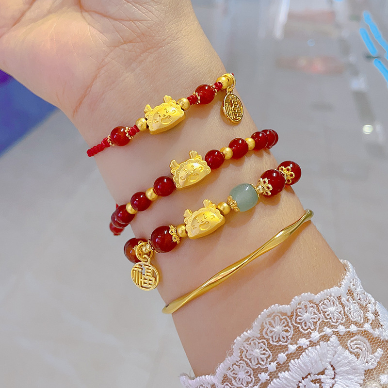 Vòng Đeo Tay May Mắn Hình Rồng Có Thể Điều Chỉnh Kích Cỡ
