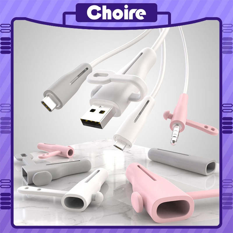 Vỏ bảo vệ cáp dữ liệu Silicone Chống đứt cáp sạc Winder Khóa lưu trữ-CH
