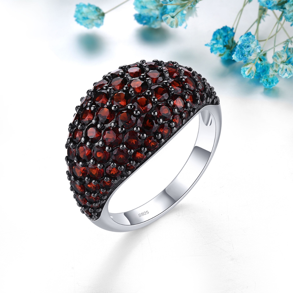 Lohaspie Nhẫn Bạc 925 Đính Đá Tự Nhiên Hình 4 carats Thời Trang Cho Nữ