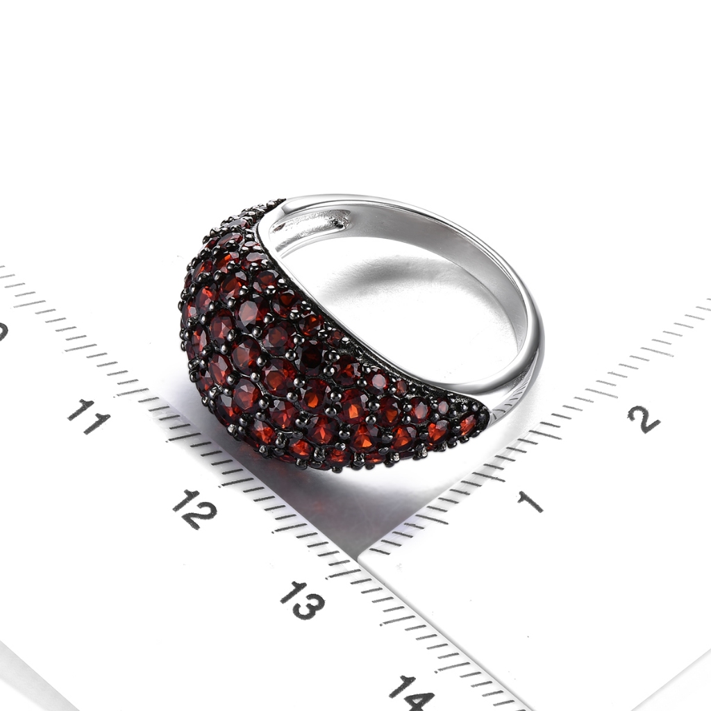 Lohaspie Nhẫn Bạc 925 Đính Đá Tự Nhiên Hình 4 carats Thời Trang Cho Nữ