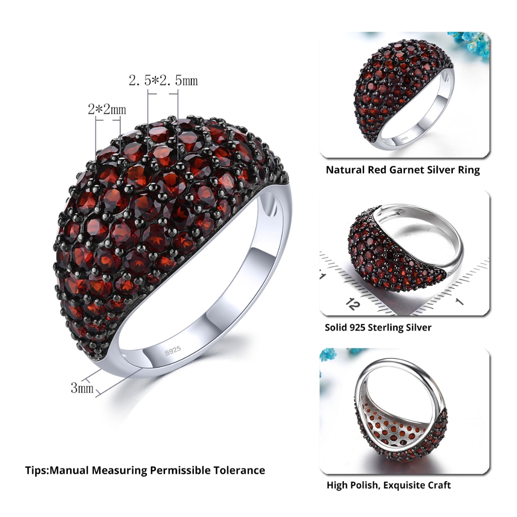 Lohaspie Nhẫn Bạc 925 Đính Đá Tự Nhiên Hình 4 carats Thời Trang Cho Nữ