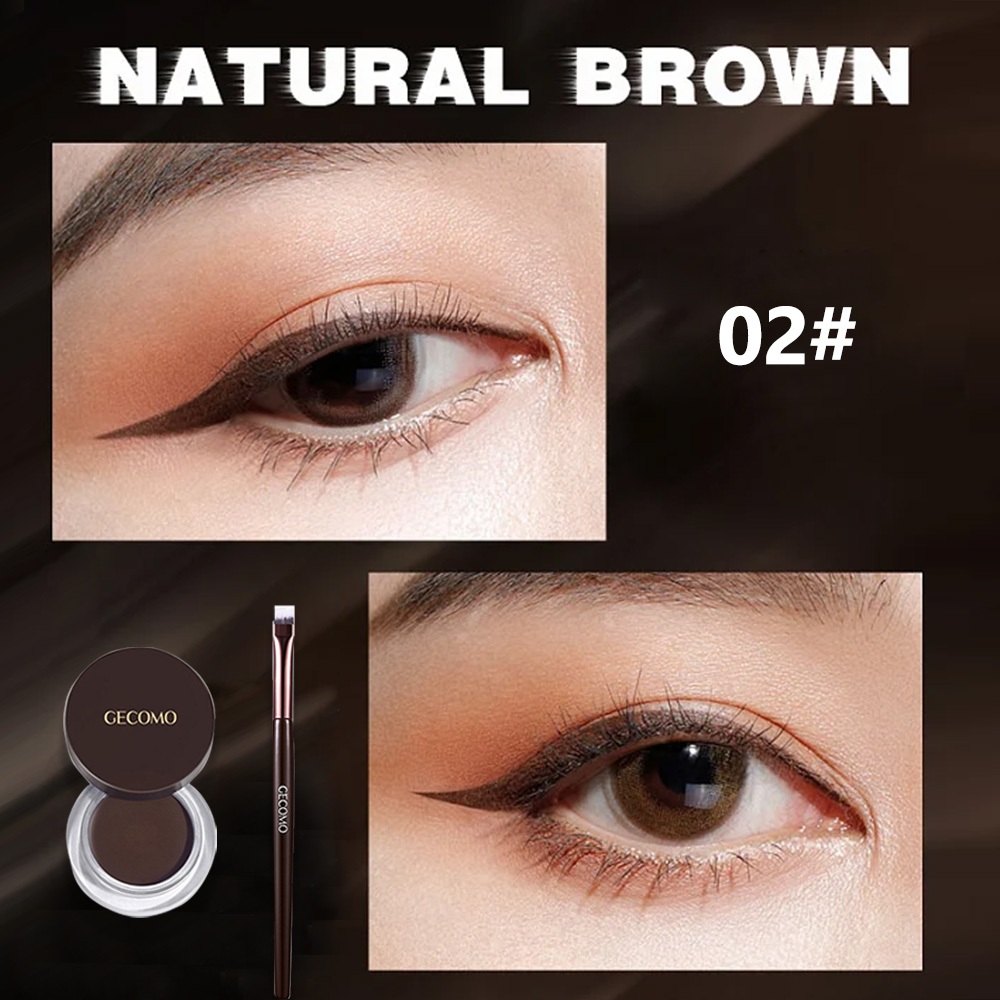 Gecomo Bút Kẻ Mắt Dạng gel Màu Lì Nhanh Khô Chống Thấm Nước Lâu Trôi