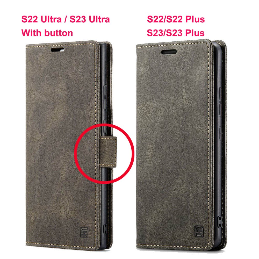 Bao Da pu Điện Thoại Nắp Lật Nam Châm Kiêm Ví Cho samsung galaxy s23 s22 ultra plus