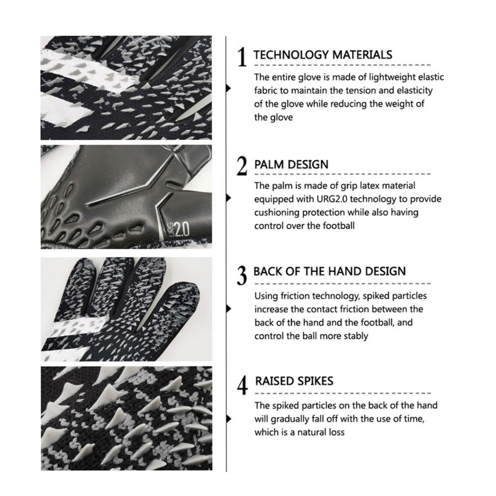 Găng tay thủ môn Găng tay bóng đá cho thanh thiếu niên và người lớn Găng tay thủ môn bóng đá làm cuộn tiêu cực với cột sống ngón tay để ngăn ngừa chấn thương