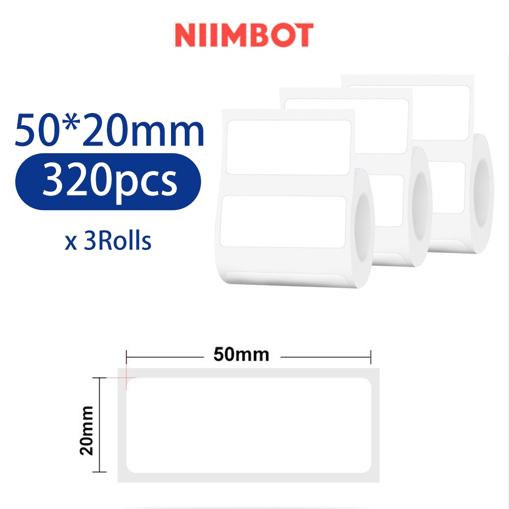 NIIMBOT B21 Máy In Nhãn Nhiệt Nhãn Dán Cho B21 B1 B3S Nhãn Maker 3 Cuộn 50X20mm / 320 Chiếc Cuộn Băn