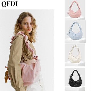 QFDI  Túi Xách Hình Đám Mây Xếp Ly Sức Chứa Lớn Đơn Giản Dễ Phối Đồ Phong Cách Hàn Quốc Cho Nữ