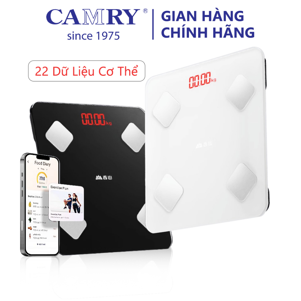 Camry Cân Điện Tử Thông Minh 0-150kg Với 22 Phím Phân Tích