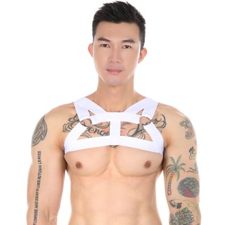 Dây Đai Ngực Co Giãn Có 3 Vòng Kim Loại Hóa Trang Tiệc Tùng Cho Nam