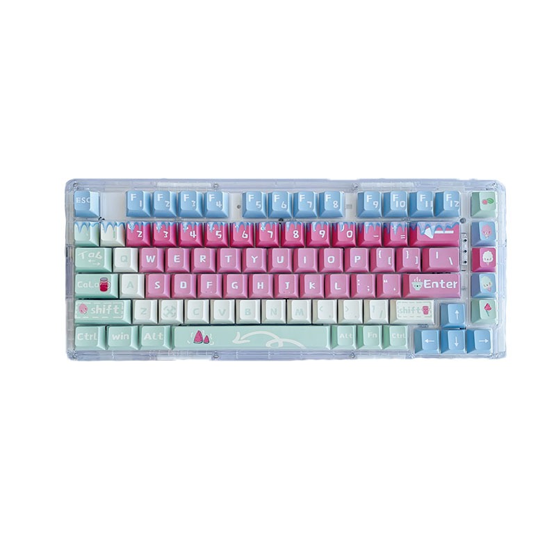 GMK Lạnh Dưa Hấu Keycap, 130 Phím Keycaps PBT Anh Đào Hồ Sơ DYE-SUB Cá Tính Cho MX Công Tắc Bàn Phím Cơ