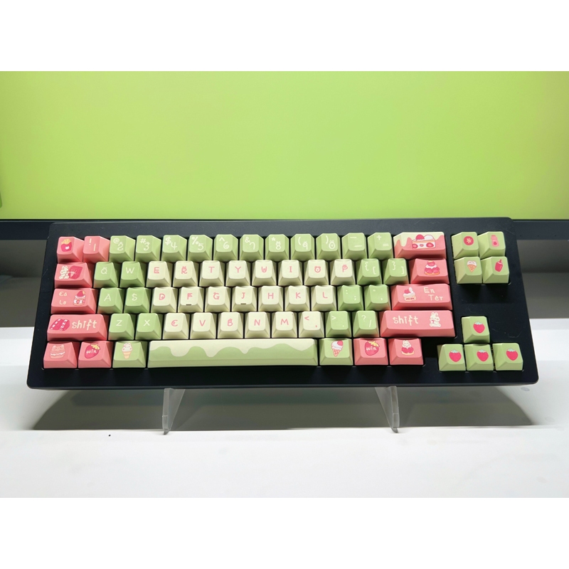 GMK Dâu Sữa Thỏ Keycap, 131 Phím Keycaps PBT Anh Đào Hồ Sơ DYE-SUB Cá Tính Cho MX Công Tắc Bàn Phím Cơ
