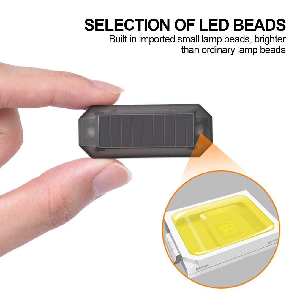Ô tô xe máy chống trộm báo động LED ánh sáng ban đêm năng lượng mặt trời cảnh báo ánh sáng LED nhấp nháy chỉ báo ánh sáng cảnh báo nhấp nháy