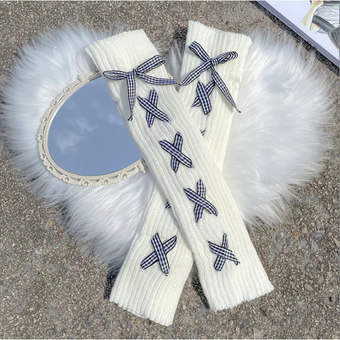 White Leg Warmers Japanese Jk Socks Winter Leg Covers Winter Womens Socks Lolita Knit Socks Cute Long Knee Socks Slouch Socks
