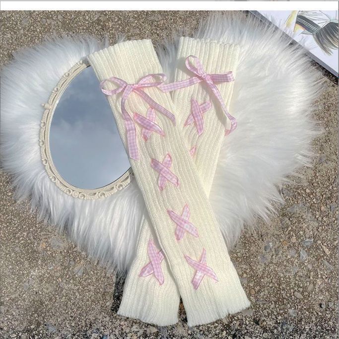 White Leg Warmers Japanese Jk Socks Winter Leg Covers Winter Womens Socks Lolita Knit Socks Cute Long Knee Socks Slouch Socks