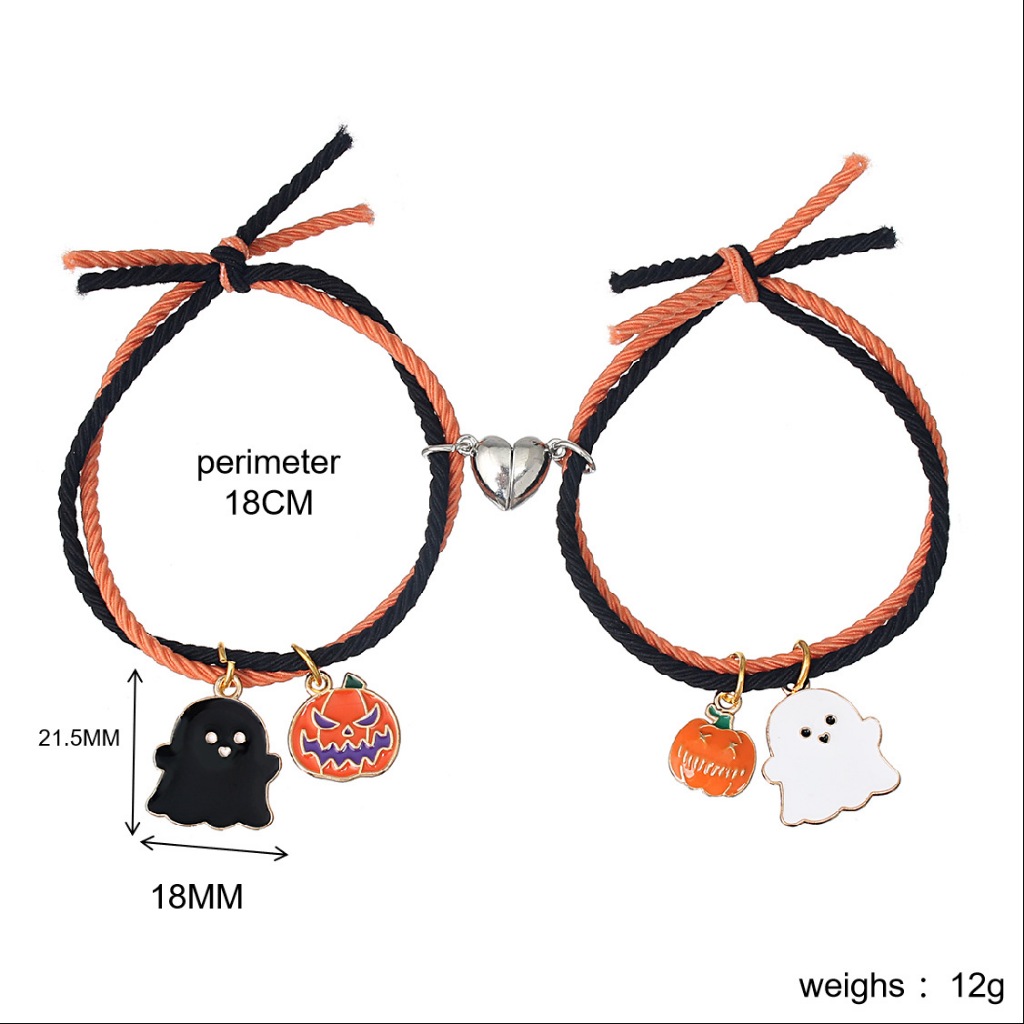 Vòng Tay Nam Châm Mặt Hình Quả Bí Ngô halloween