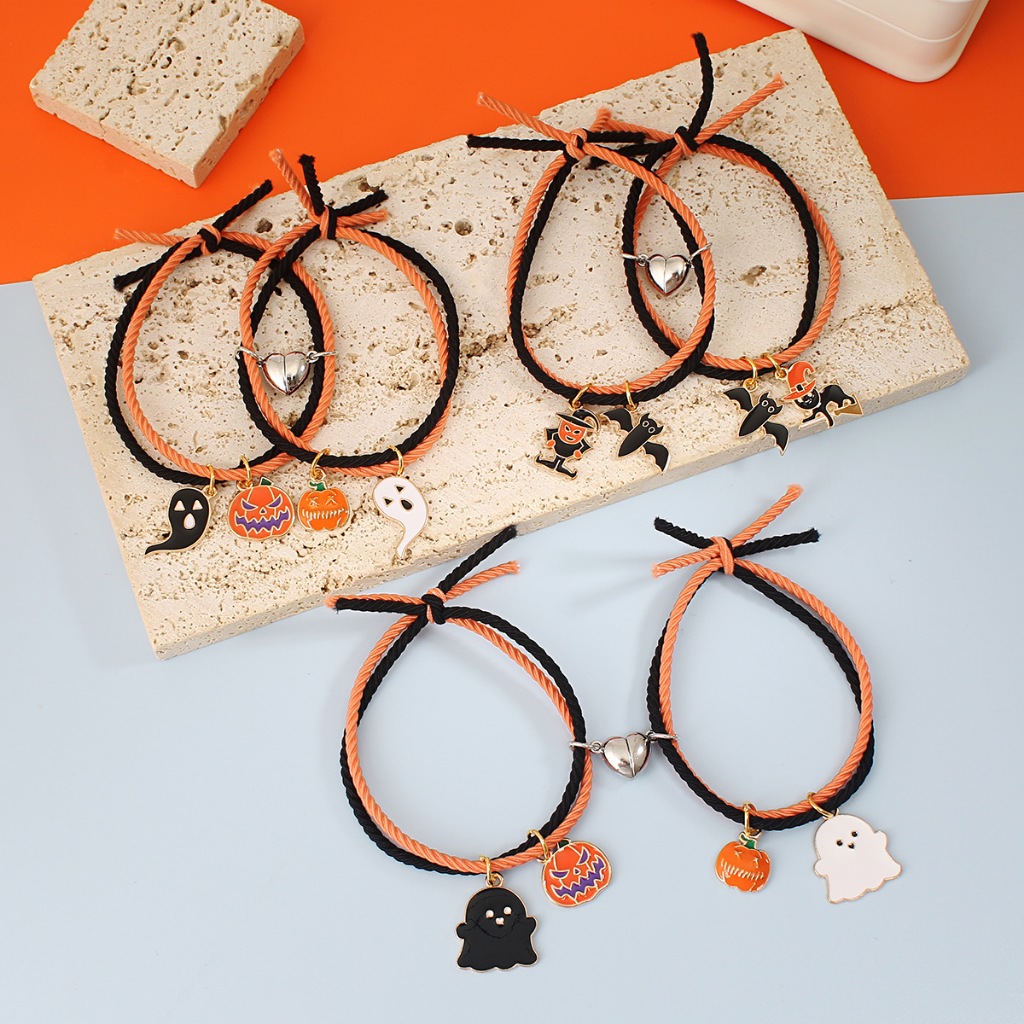 Vòng Tay Nam Châm Mặt Hình Quả Bí Ngô halloween