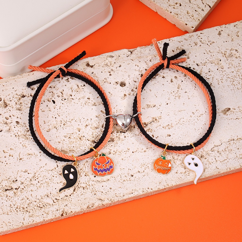 Vòng Tay Nam Châm Mặt Hình Quả Bí Ngô halloween