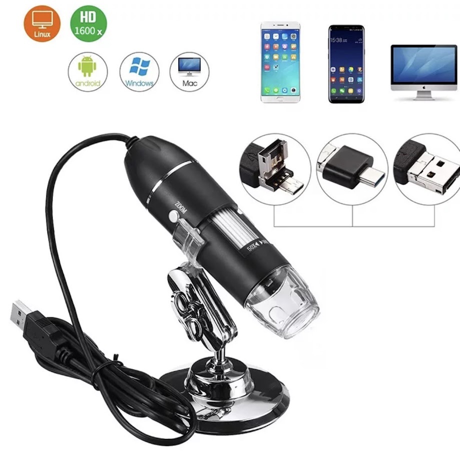 DIYMORE Kính Hiển Vi Kỹ Thuật Số 1600x Diy Có Đèn led Và micro usb