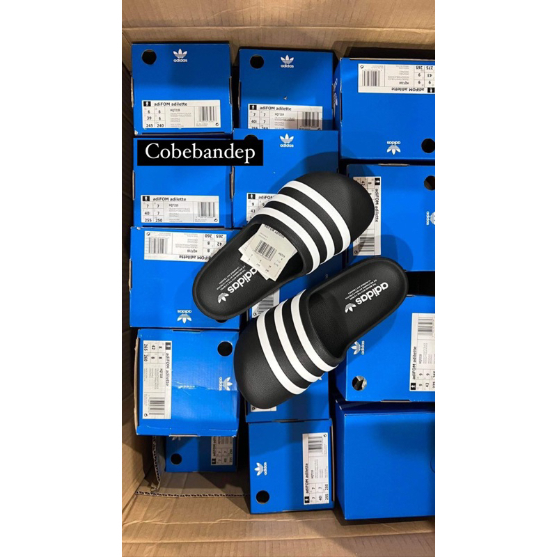 Adidas adifom adilette Trượt Đen, Trắng fullbox