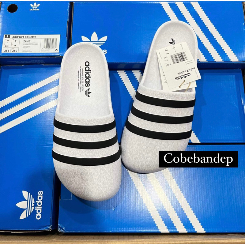 Adidas adifom adilette Trượt Đen, Trắng fullbox