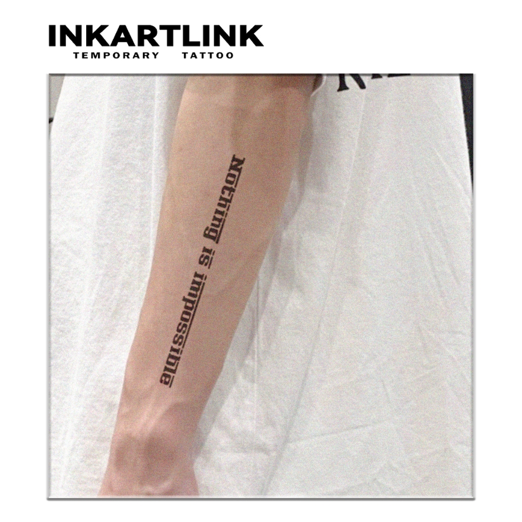 Những câu ngắn tiếng Anh đầy cảm hứng, miếng dán hình xăm tạm thời, hình xăm ma thuật lâu trôi không thấm nước, hình xăm giả kéo dài đến 15 ngày, hình xăm bán vĩnh viễn.