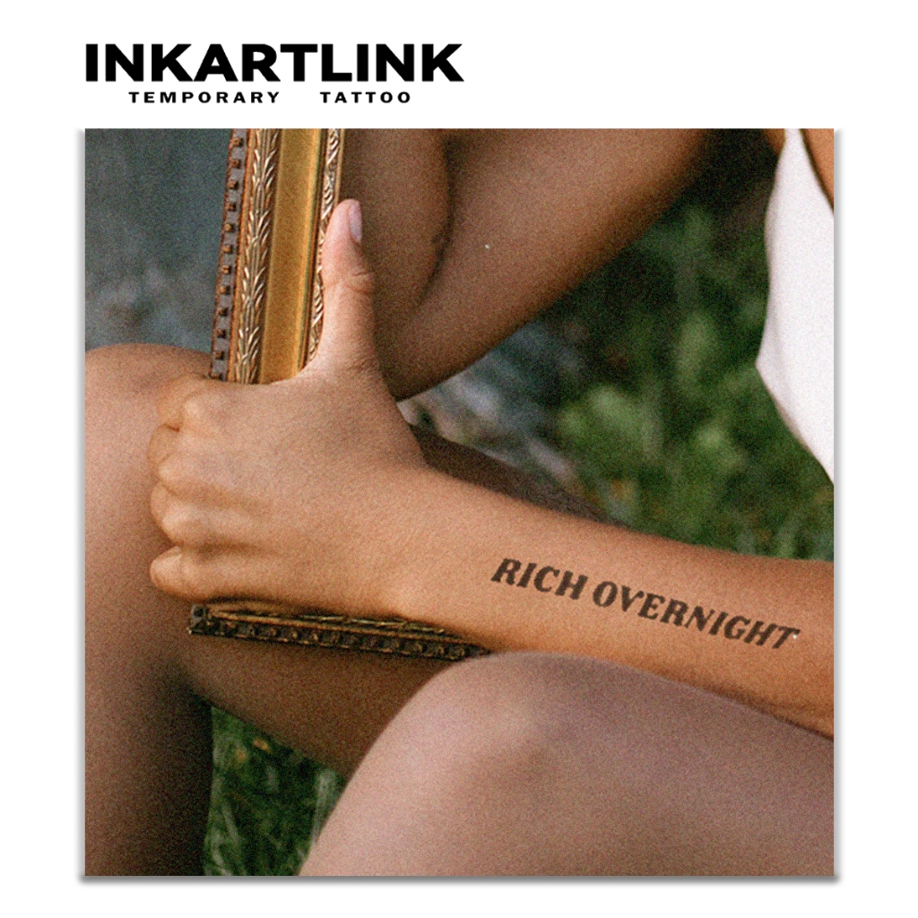 Những câu ngắn tiếng Anh đầy cảm hứng, miếng dán hình xăm tạm thời, hình xăm ma thuật lâu trôi không thấm nước, hình xăm giả kéo dài đến 15 ngày, hình xăm bán vĩnh viễn.