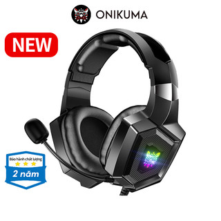 Tai nghe chơi game Onikuma K8 chống ồn có micrô đèn rgb cho pc / máy tính / laptop