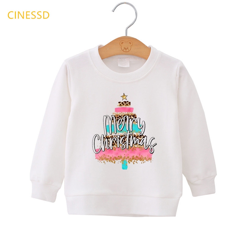 Áo Hoodie In Hình Cây Thông Giáng Sinh / Năm Mới Cho Bé 3-15 Tuổi
