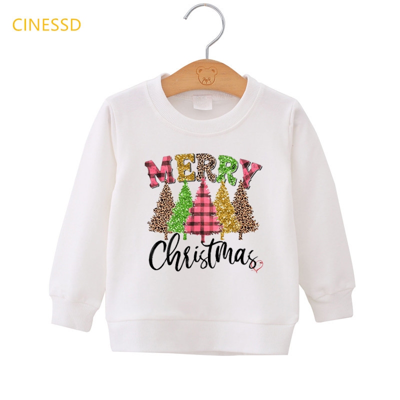 Áo Hoodie In Hình Cây Thông Giáng Sinh / Năm Mới Cho Bé 3-15 Tuổi