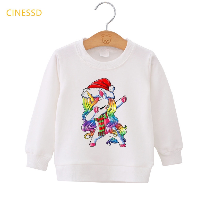 Áo hoodie Bằng Vải Nhung Màu Trắng In Hình Cây Thông Giáng Sinh / Tuần Lộc / Tuần Lộc / Cây Thông Giáng Sinh Thời Trang Cho Bé Trai Và Gái 3-14 Tuổi Mẫu Mới