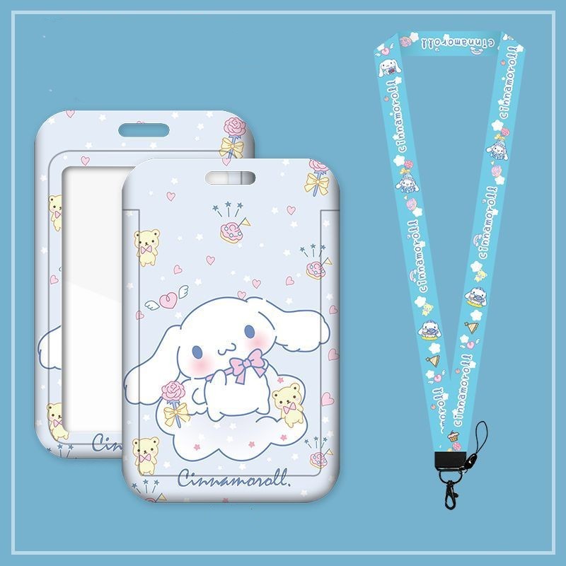 Sanrio Bao Da Điện Thoại Cứng Dạng Trượt Có Ngăn Đựng Thẻ + Dây Đeo Hoạt Hình