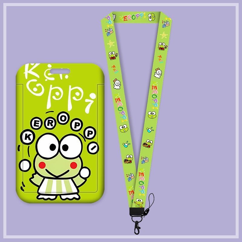 Sanrio Bao Da Điện Thoại Cứng Dạng Trượt Có Ngăn Đựng Thẻ + Dây Đeo Hoạt Hình