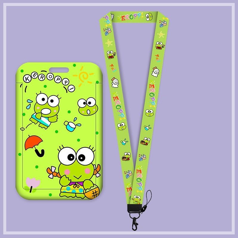 Sanrio Bao Da Điện Thoại Cứng Dạng Trượt Có Ngăn Đựng Thẻ + Dây Đeo Hoạt Hình