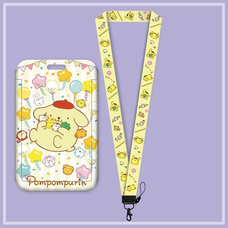 Sanrio Bao Da Điện Thoại Cứng Dạng Trượt Có Ngăn Đựng Thẻ + Dây Đeo Hoạt Hình