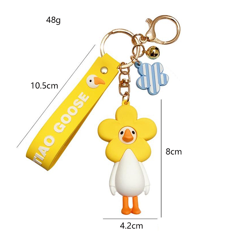 Hoạt Hình Móc Khóa Hình Con Ngỗng Ba Chiều Dễ Thương