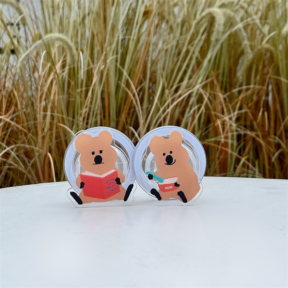 Bao Da Điện Thoại Nắp Lật Hít Nam Châm Hình Gấu Kiêm Giá Đỡ Tháo Rời Được Cho iphone 15 11 12 13 14 pro max